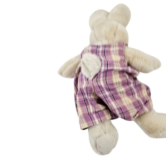 Carrot Patch Collectibles Stuffed Bunny Plush Toy Purple Plaid Overalls Vintage - Picture 5 of 9